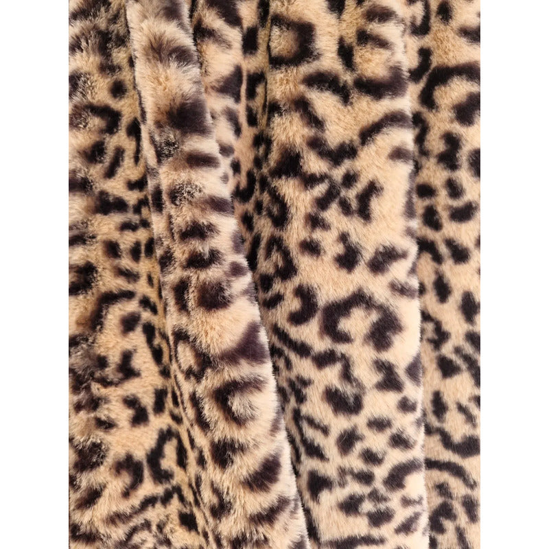 Tela De Peluche Pelo Corto Patrón Leopardo 5 Metros Suave Leopardo Animal-print