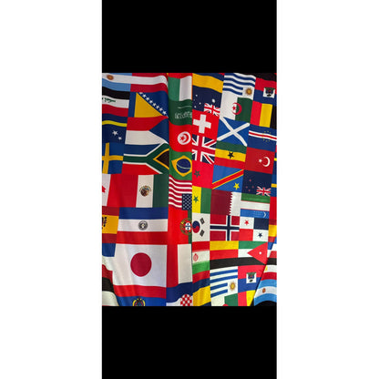 Tela Estampada Banderas Internacionales Soccer 1mt Multicolor Banderas