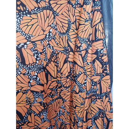 Tela Mariposa Monarca Bombay ( 1 Metro) Naranja Mariposas