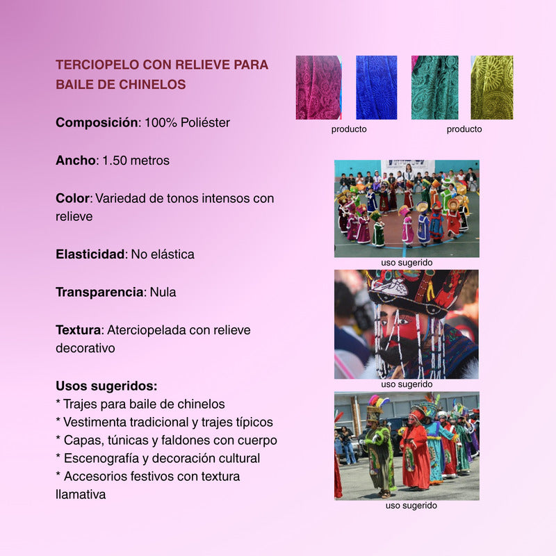 Terciopelo Con Relieve Para Baile De Chinelos (1 Metro)