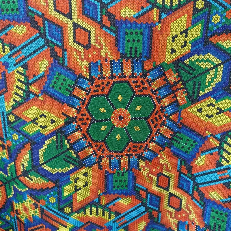 Tela Estampada México Efecto Bordado Y Mandalas (1 Metro)