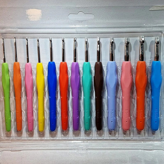 Juego De Ganchos Para Tejer  (kit 13 Pzs De 2 A 10 Mm) Gris