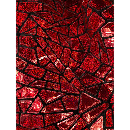 Tela Premium De Terciopelo Con Espejo Vestuario Circo (1m) Rojo Holografico