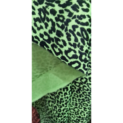 Tela  Afelpada Microtech De Leopardo (1metro) Verde Lima Microtech Leopardo