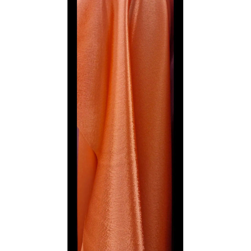 Tela  Satin Back , Para Vestido Y Pijamas( 1 Metro) Naranja Liso