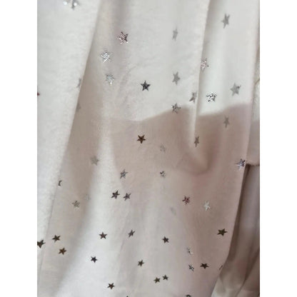 Tela Microtech Blanca Con Estrellas Plateadas (1 Metro) Blanco Estrellas