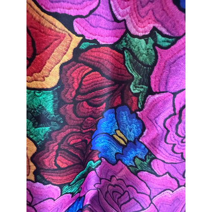 Tela Estampada Patrones Mexicanos, Bordados, Rosas (1 M)