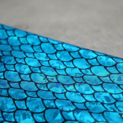 Tela De Lycra Holográfica Con Diseño De Escamas (1m)