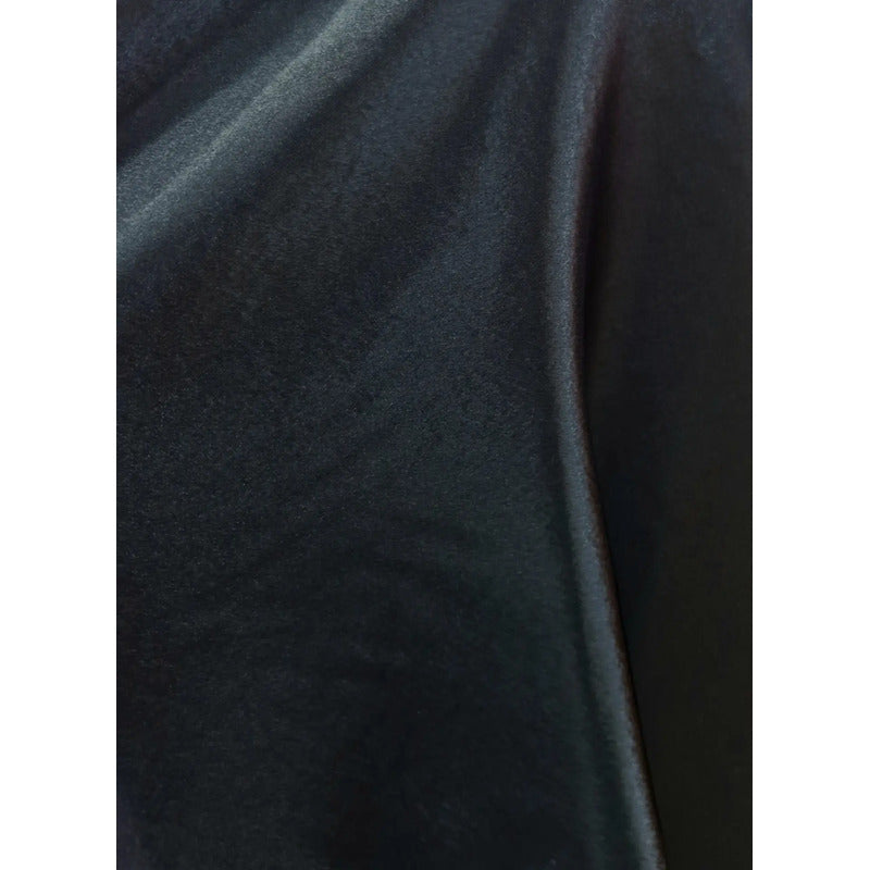 Tela  Satin Back , Para Vestido Y Pijamas( 1 Metro) Negro Liso