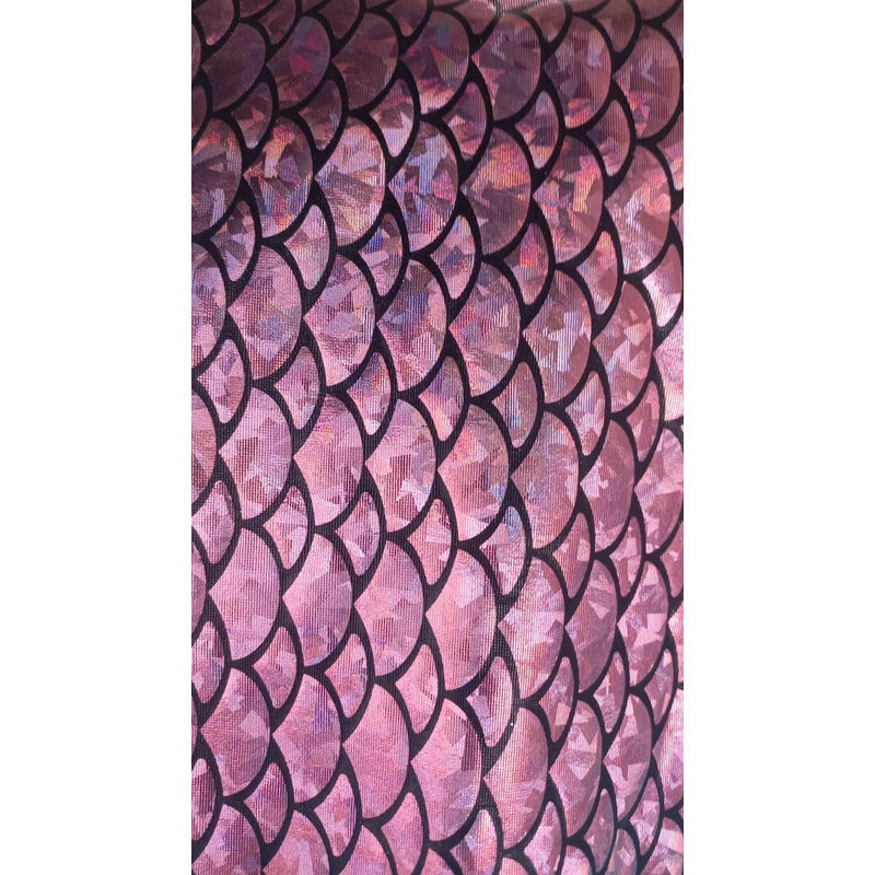 Tela De Lycra Holográfica Con Diseño De Escamas (1m)