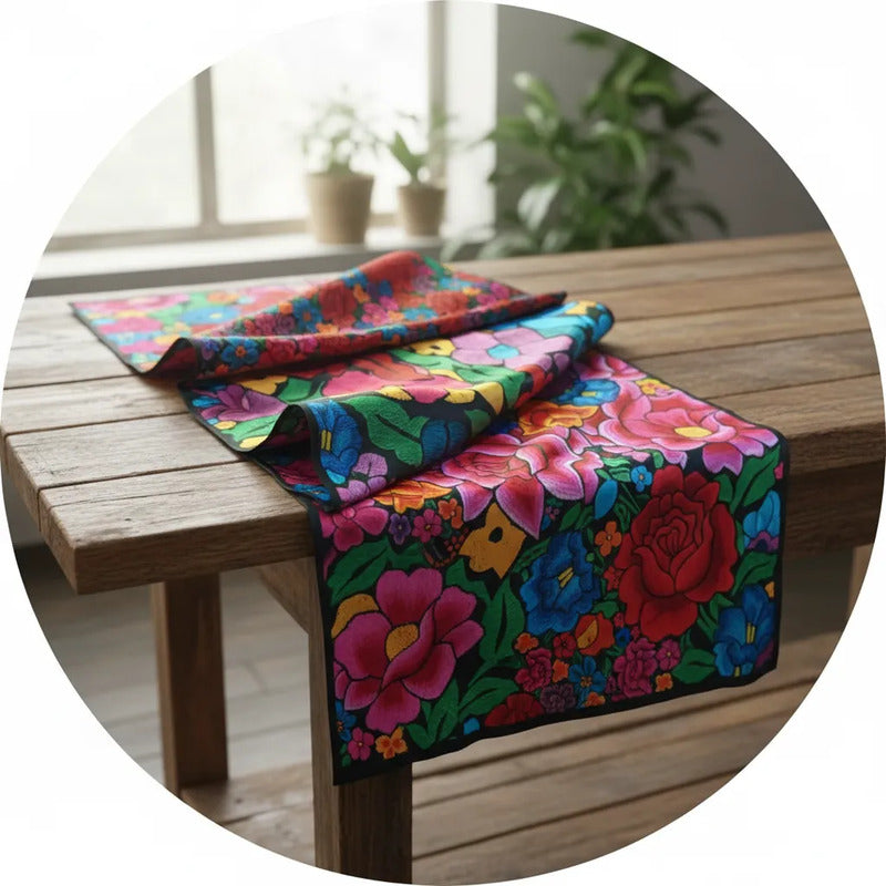 Tela Estampada Patrones México Flores Aves Mayoreo (10m)