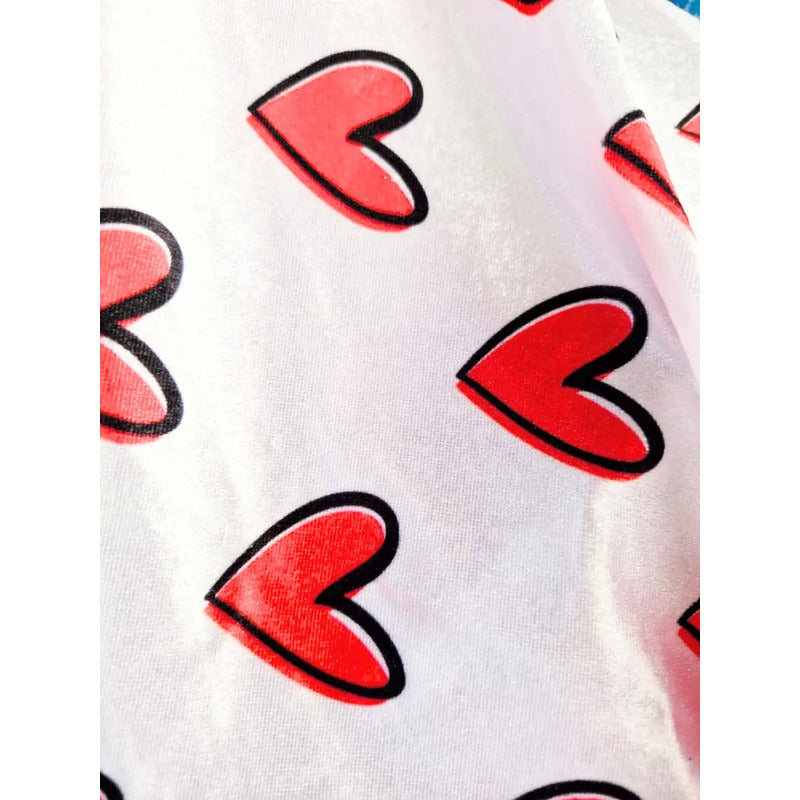 Tela De Terciopelo Con Corazones San Valentín (1 Metro)