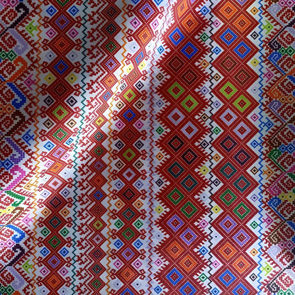 Tela Estampada Patrones México Flores Y Aves Coloridos  (1m)