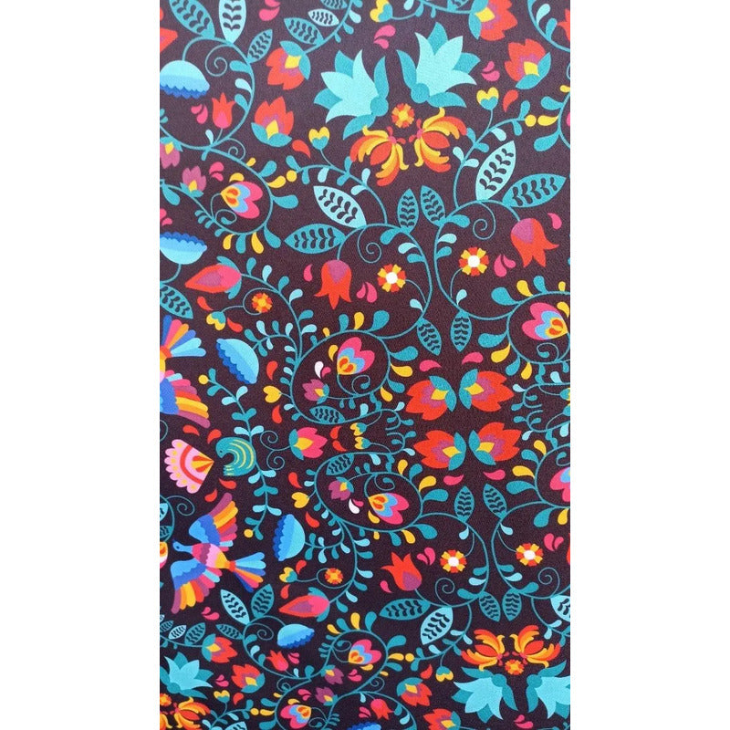 Tela Estampada México Efecto Bordado Y Mandalas (1 Metro)