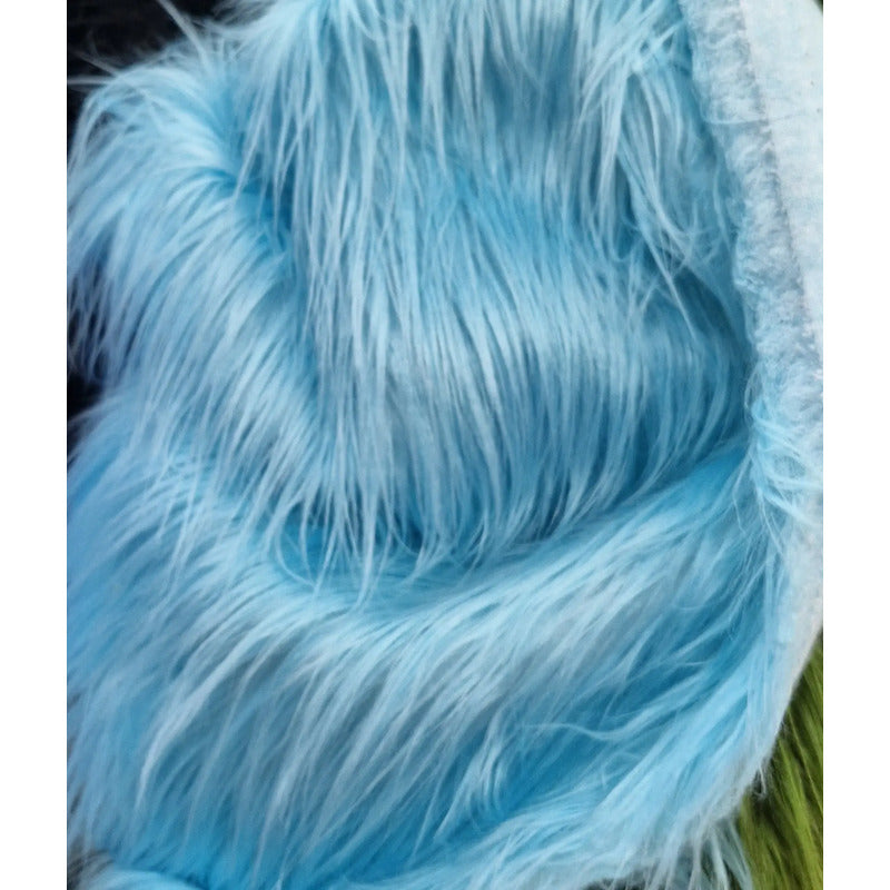 Tela Peluche Pelo Largo Suave Premium ( 1 Metro) Azul Claro Peluche Largo