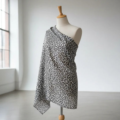 Tela Satinada De Leopardo ( 1 Metro) Gris Satín Leopardo