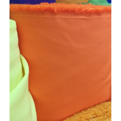 Tela Gabardina Neón Poliéster 1.70m Ancho Alta Calidad 1 Mt Naranja Lisa Neón