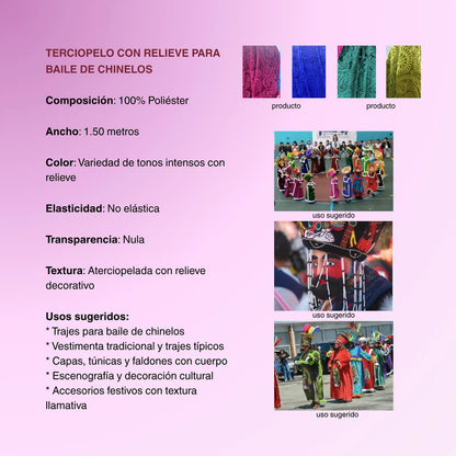 Terciopelo Con Relieve Para Baile De Chinelos (1 Metro)