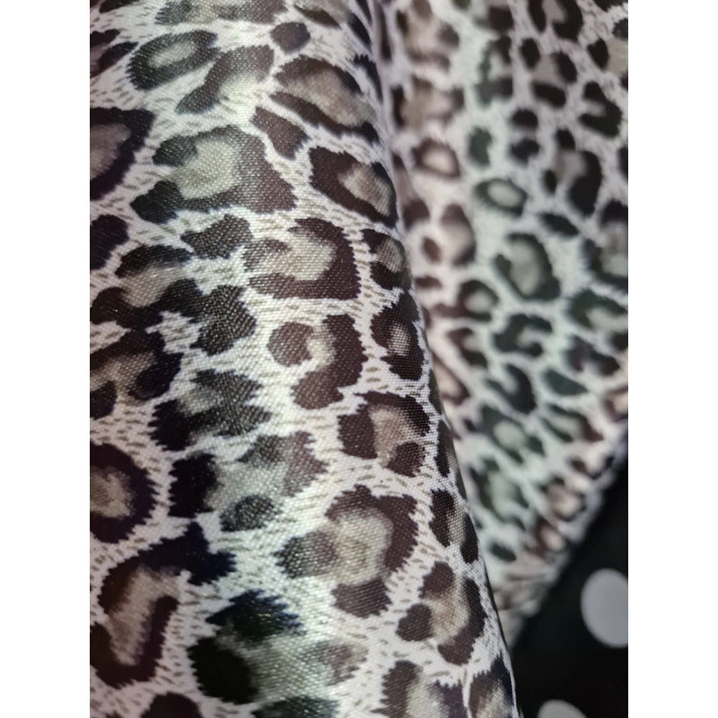 Tela Satinada De Leopardo ( 1 Metro) Gris Satín Leopardo