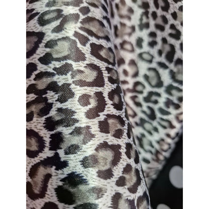 Tela Satinada De Leopardo ( 1 Metro) Gris Satín Leopardo