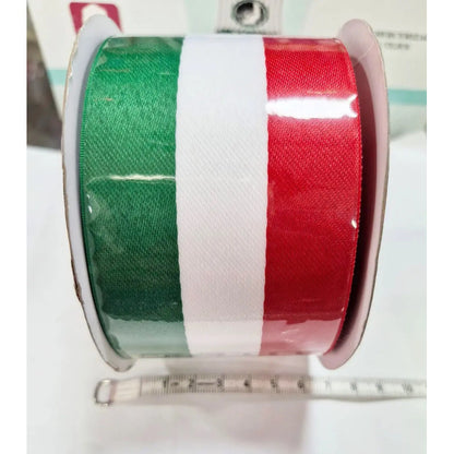 Listón Tricolor Patrio Satinado Varios Anchos (1 Rollo) Tricolor Ancho 16