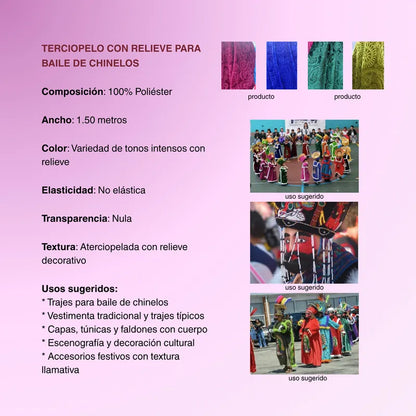 Terciopelo Con Relieve Para Baile De Chinelos (1 Metro)