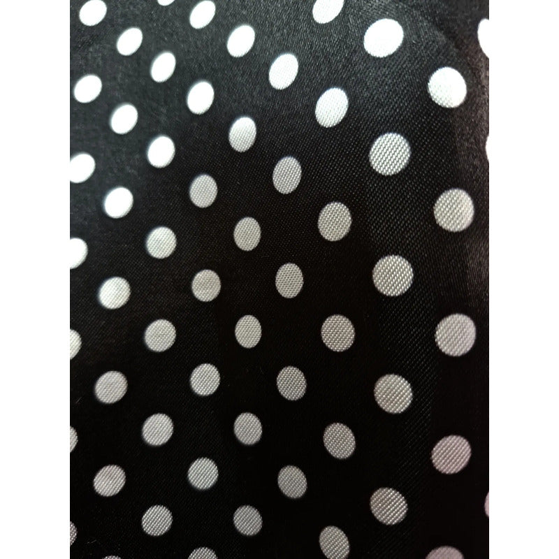 Tela Lunares Satinada Vestuarios Y Más ( 1 Metro) Negro Lunares Blancos Chicos