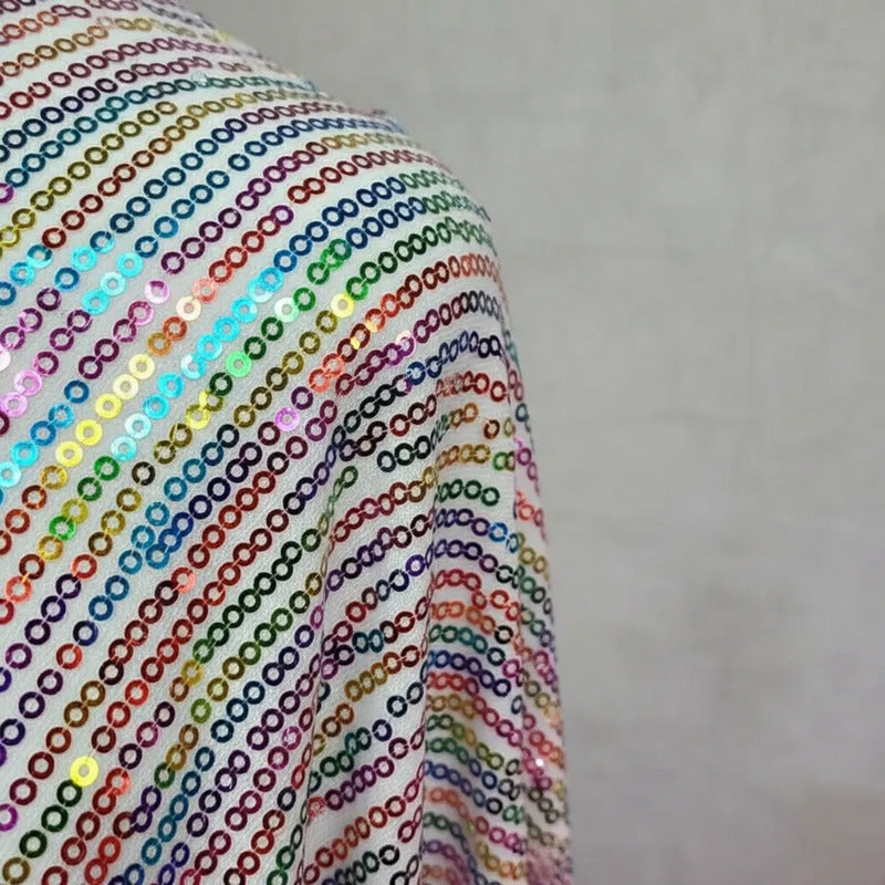 Tela Con Lentejuelas Varios Colores Vestidos De Gala (1 M) Multicolor Arcoíris 2