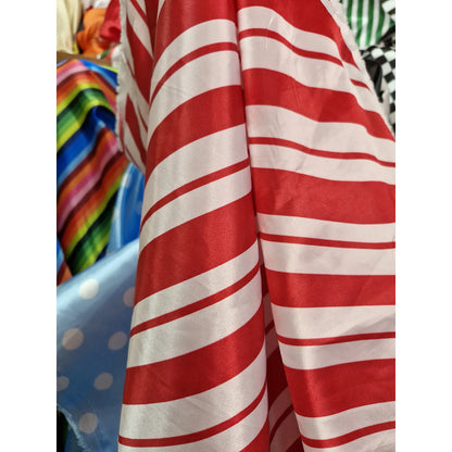 Tela Satinada Caramelo Rojo Diagonal ( 1 Metro ) Rojo Satin Caramelo Diagonal