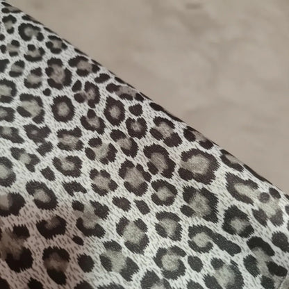 Tela Satinada De Leopardo ( 1 Metro) Gris Satín Leopardo