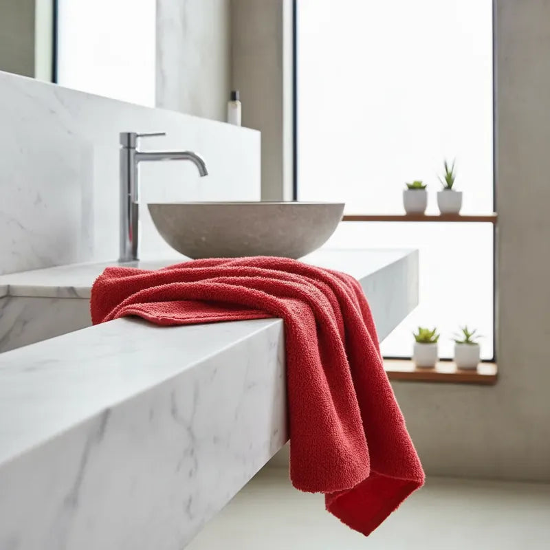 Tela Toalla Microfibra  Alta Absorción Multiusos (2 Mts) Rojo Microfibra
