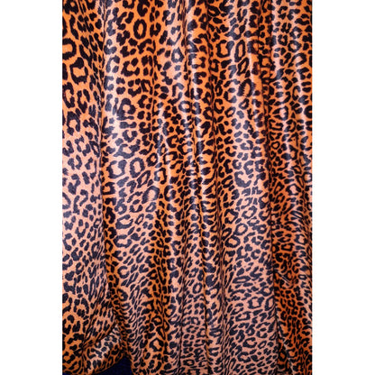 Tela  Afelpada Microtech De Leopardo (1metro) Naranja Microtech Leopardo