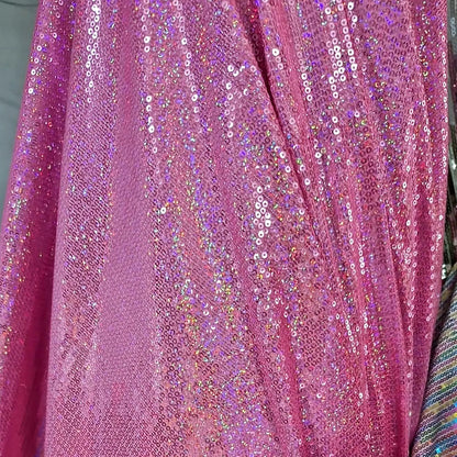 Tela Con Lentejuelas Varios Colores Vestidos De Gala (1 M) Rosa Holográfico