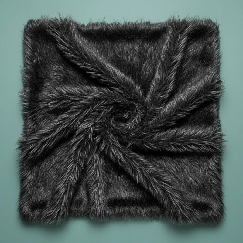 Tela Peluche Plus Premium Pelo Largo ( 50cms.) Negro Peluche Pelo Largo