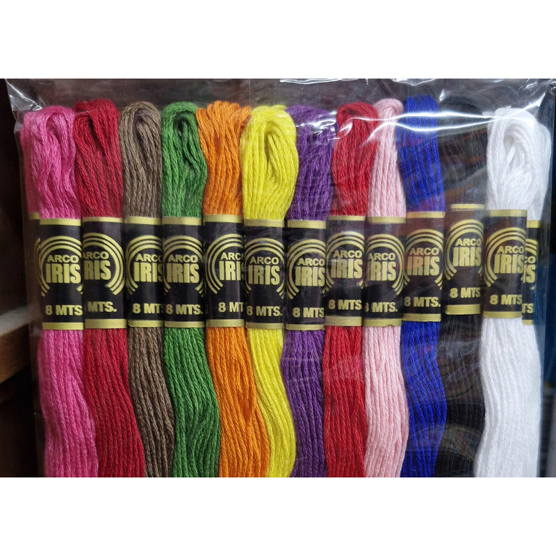 Hilo Escolar Manualidades De Algodón 24 Madejas De Colores Multicolor