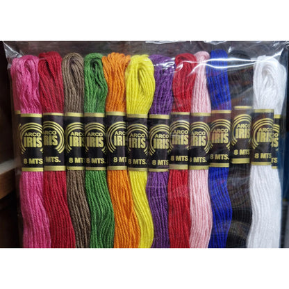 Hilo Escolar Manualidades De Algodón 24 Madejas De Colores Multicolor