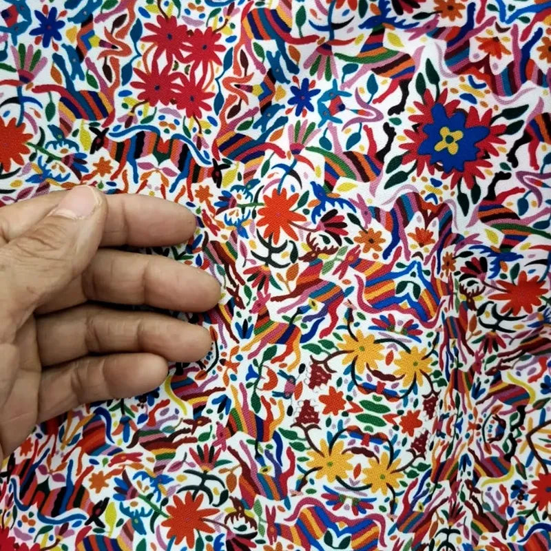 Tela Estampada Patrones Mexicanos, Bordados, Rosas (1 M)