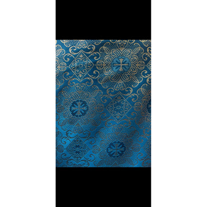Tela Jacquard Litúrgica Para Iglesia Altar 2m Turquesa Litúrgica