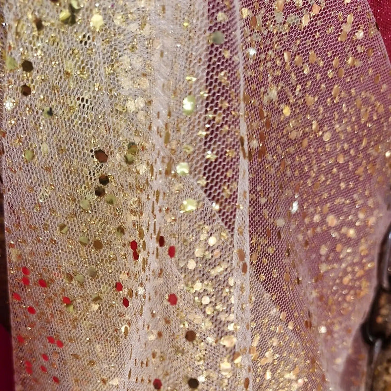 Tul Con Brillos Glitter Varios Colores (1 M) Dorado