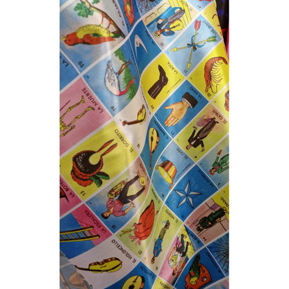 Tela Satinada Estampada Loteria (1metro) Multicolor Satin Loteria