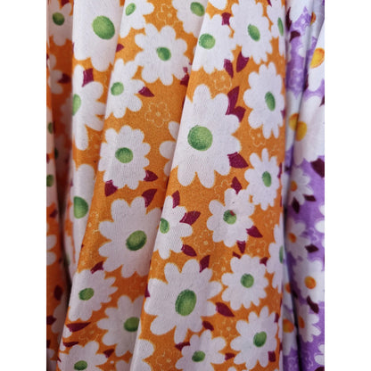 Tela Campesina Margaritas 1.70ancho ( 3 Mts ) Naranja Margaritas