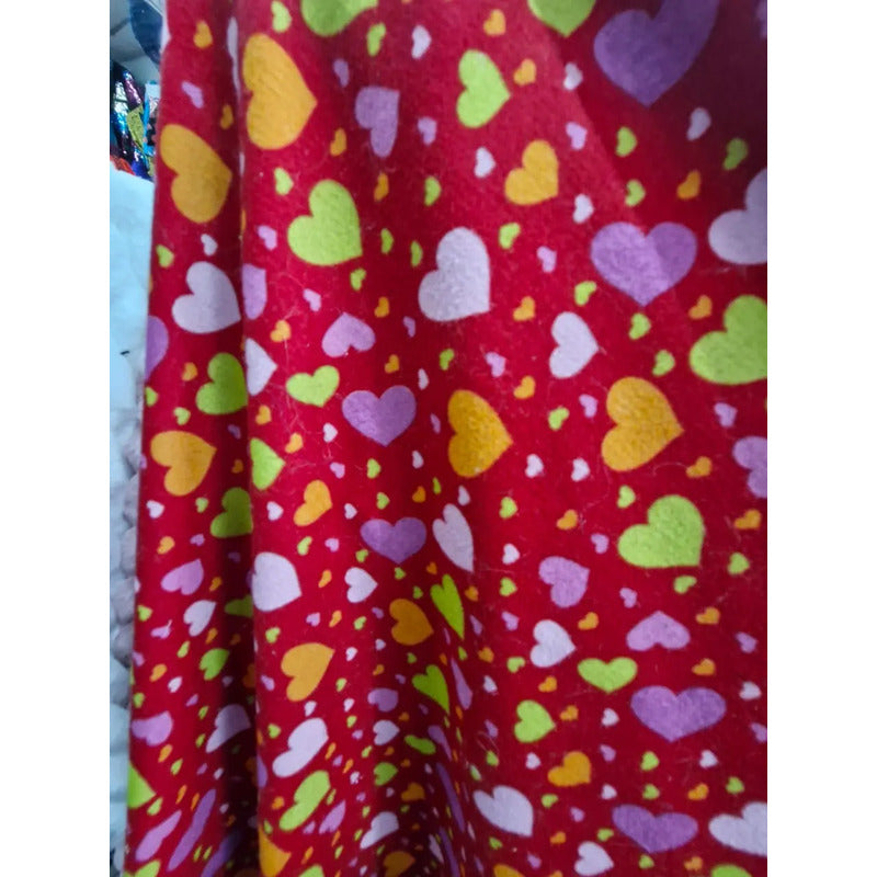 Tela De Terciopelo Con Corazones San Valentín (1 Metro) Rojo Corazones
