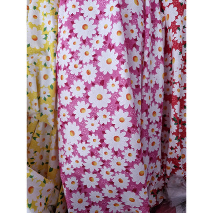 Tela Campesina Margaritas 1.70ancho ( 3 Mts ) Fucsia Margaritas