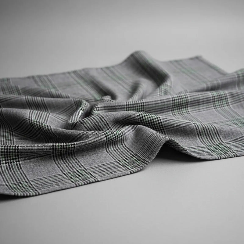 Tela  Uniforme Secundaria Gales( 1 Metro) Gris Escocés Verde