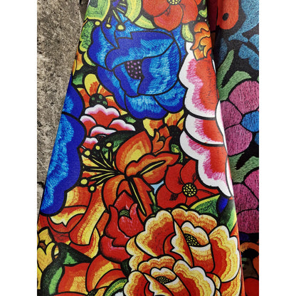 Tela Estampada México Efecto Bordado Y Mandalas (1 Metro)
