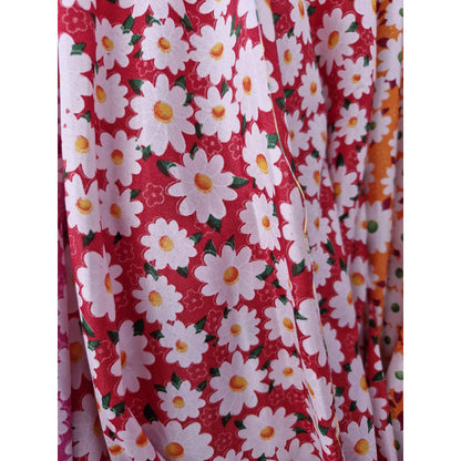 Tela Campesina Margaritas 1.70ancho ( 3 Mts ) Rojo Margaritas