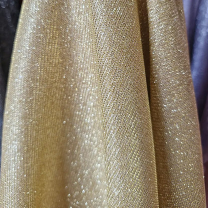 Tela De Punto Con Glitter Vestidos De Gala Graduaciones(1 M) Dorado