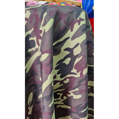 Tela Tergal Camuflaje ( 1metro) Verde Musgo Camuflaje