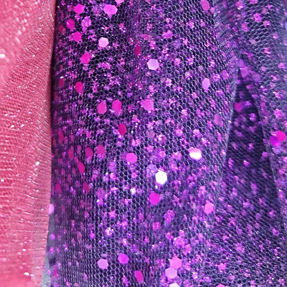 Tul Con Brillos Glitter Varios Colores (1 M) Violeta