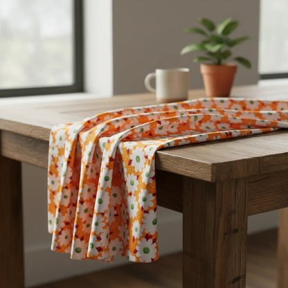 Tela Campesina Margaritas 1.70ancho ( 3 Mts ) Naranja Margaritas